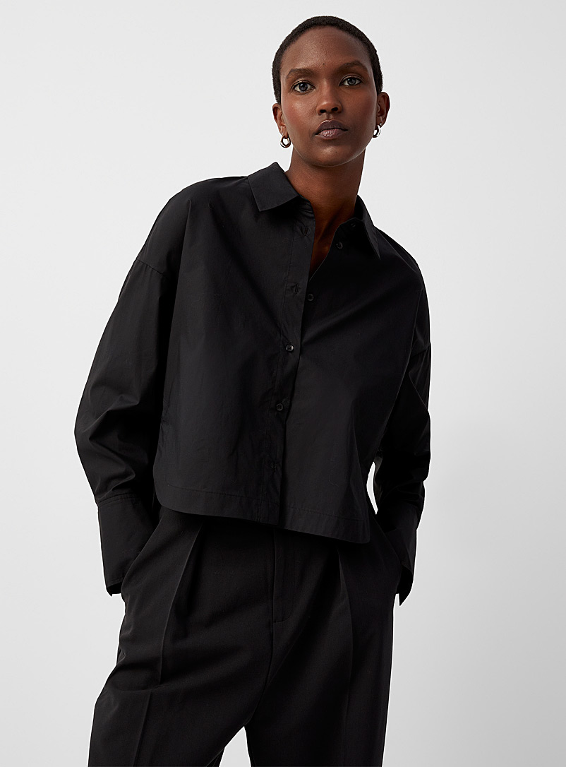 InWear Black Neola boxy-fit poplin shirt for women