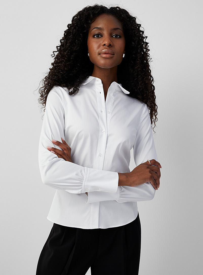 InWear White Cally polished white poplin shirt for women
