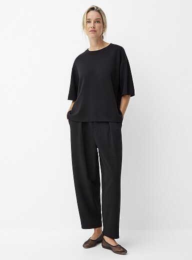 Le pantalon peau de p&ecirc;che Pannie <b>Coupe : jambe ballon, taille haute</b>