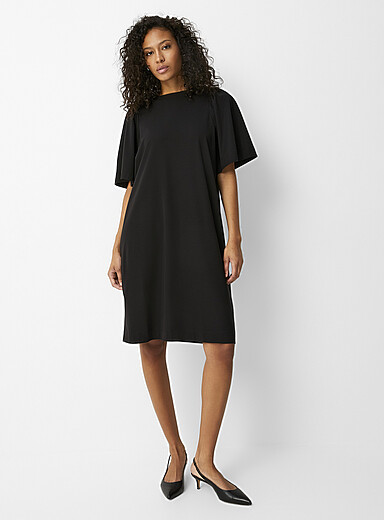 InWear: La robe t-shirt manches bouffantes Noir pour femme