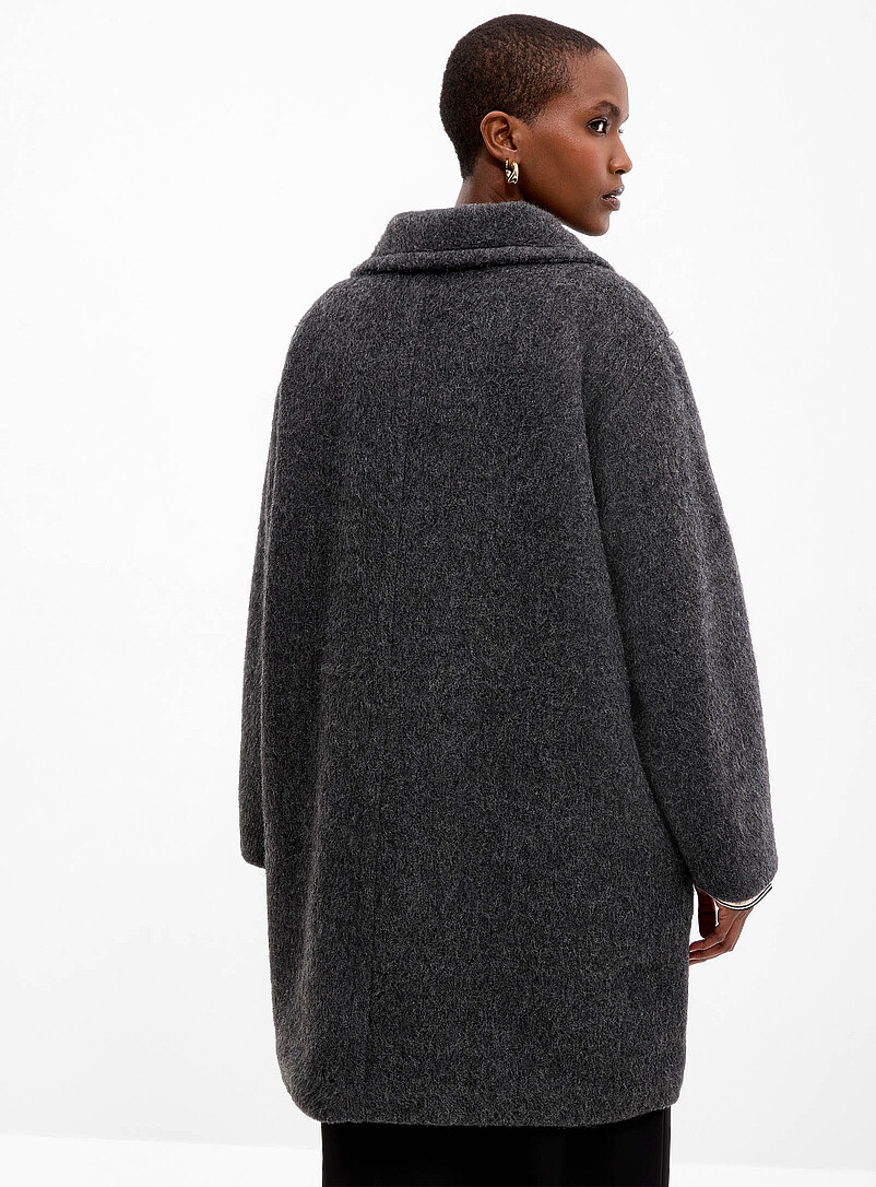 Zuzie fuzzy wool shawl-collar overcoat | InWear | Women's Wool Zuzie fuzzy wool shawl-collar overcoat | InWear | Women's Wool