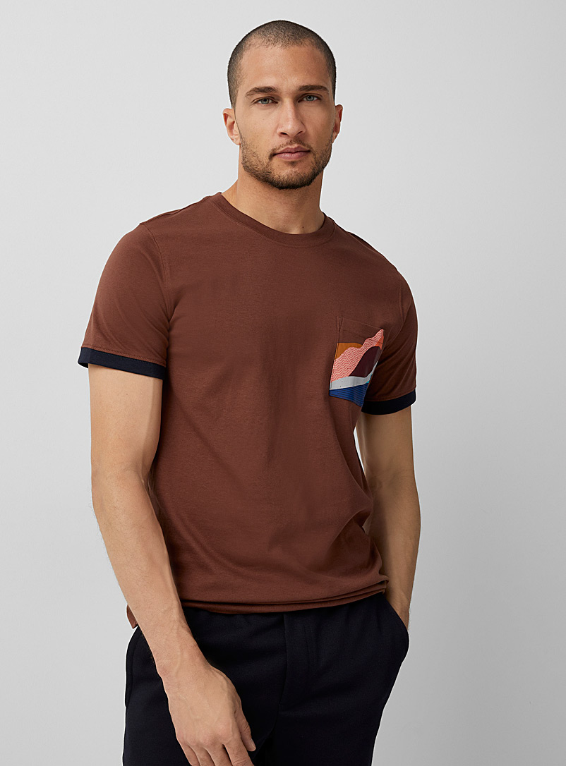 Matinique: Le t-shirt pochette panorama Cuivre rouille pour homme