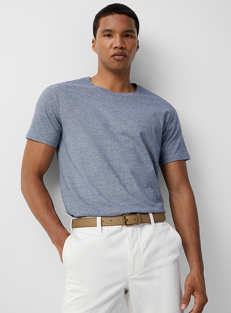 Matinique Blue Optical stripe T-shirt for men