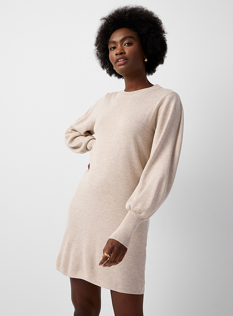 InWear: La robe tricot manches bouffantes Sammy Sable pour femme