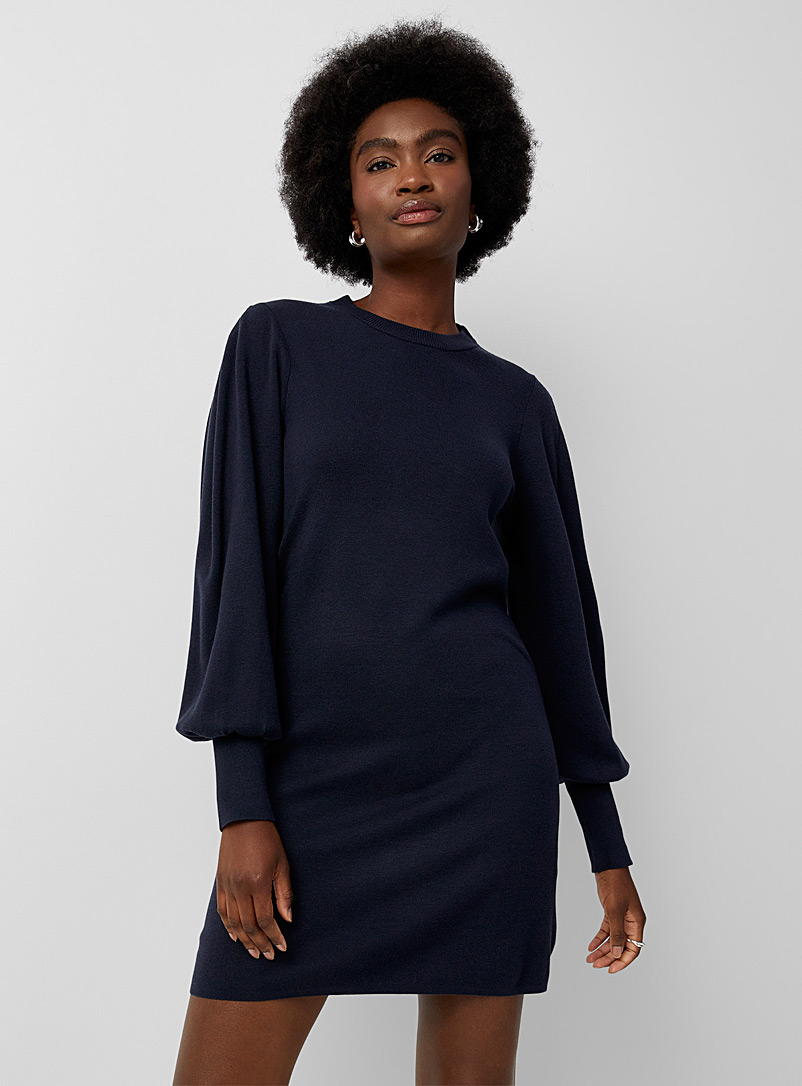 InWear: La robe tricot manches bouffantes Sammy Marine pour femme