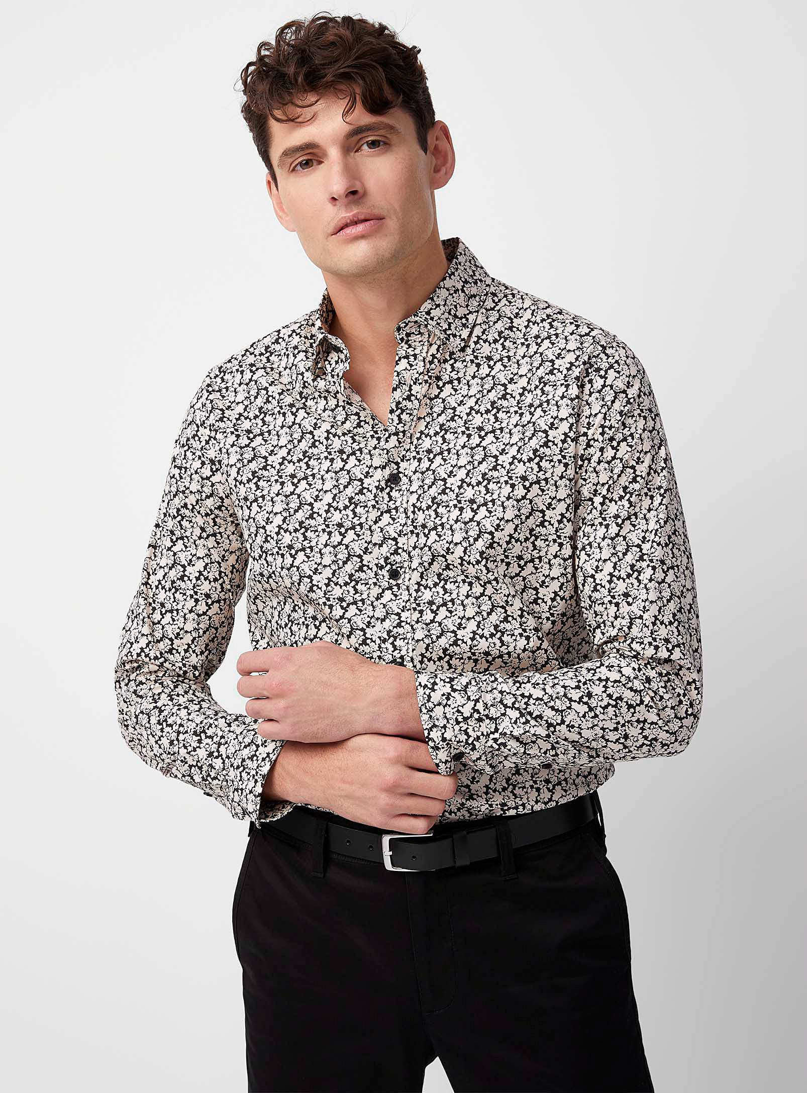 Matinique - Men's Cream floral shirt