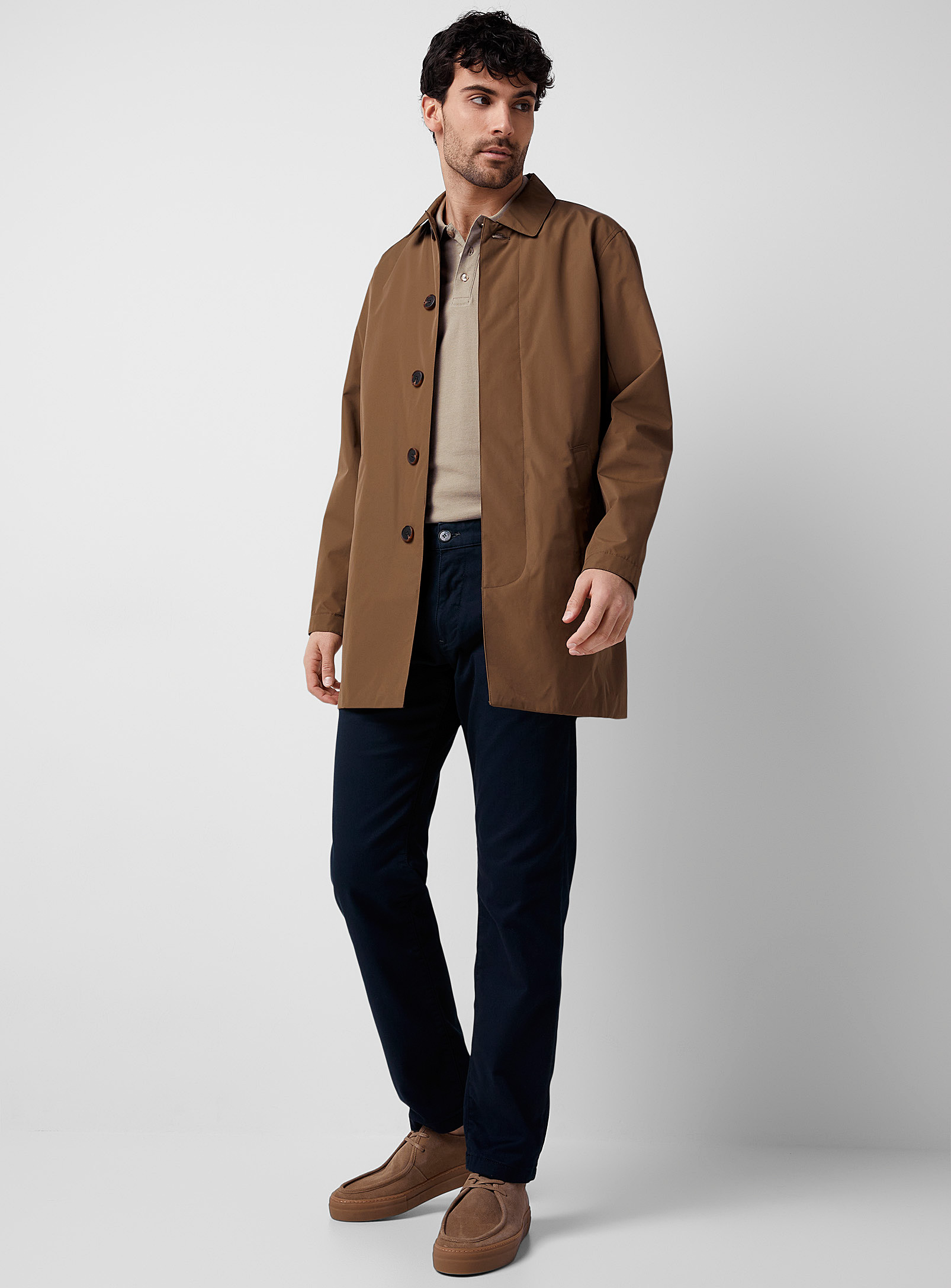 Matinique Miles Trench Coat In Brown