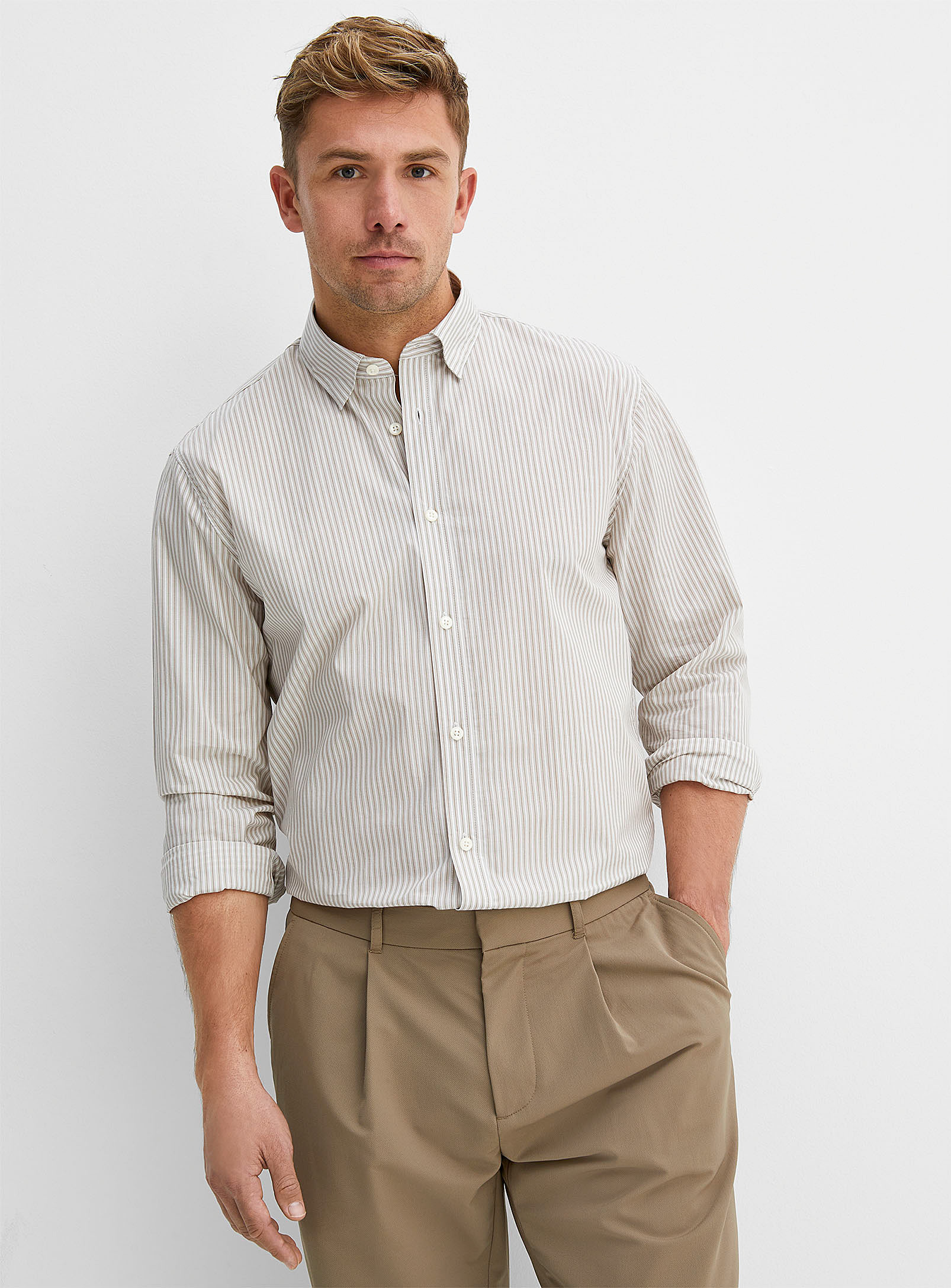 Matinique Natural Stripe Shirt In Patterned Brown