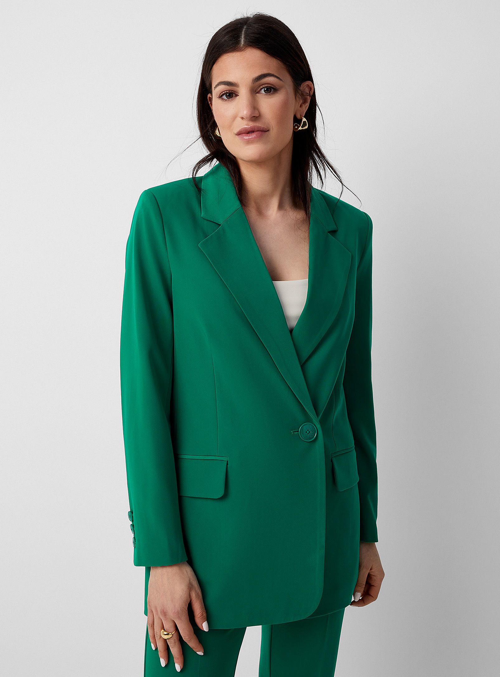 InWear - Women's Adian pigmented green crossover Blazer Jacket