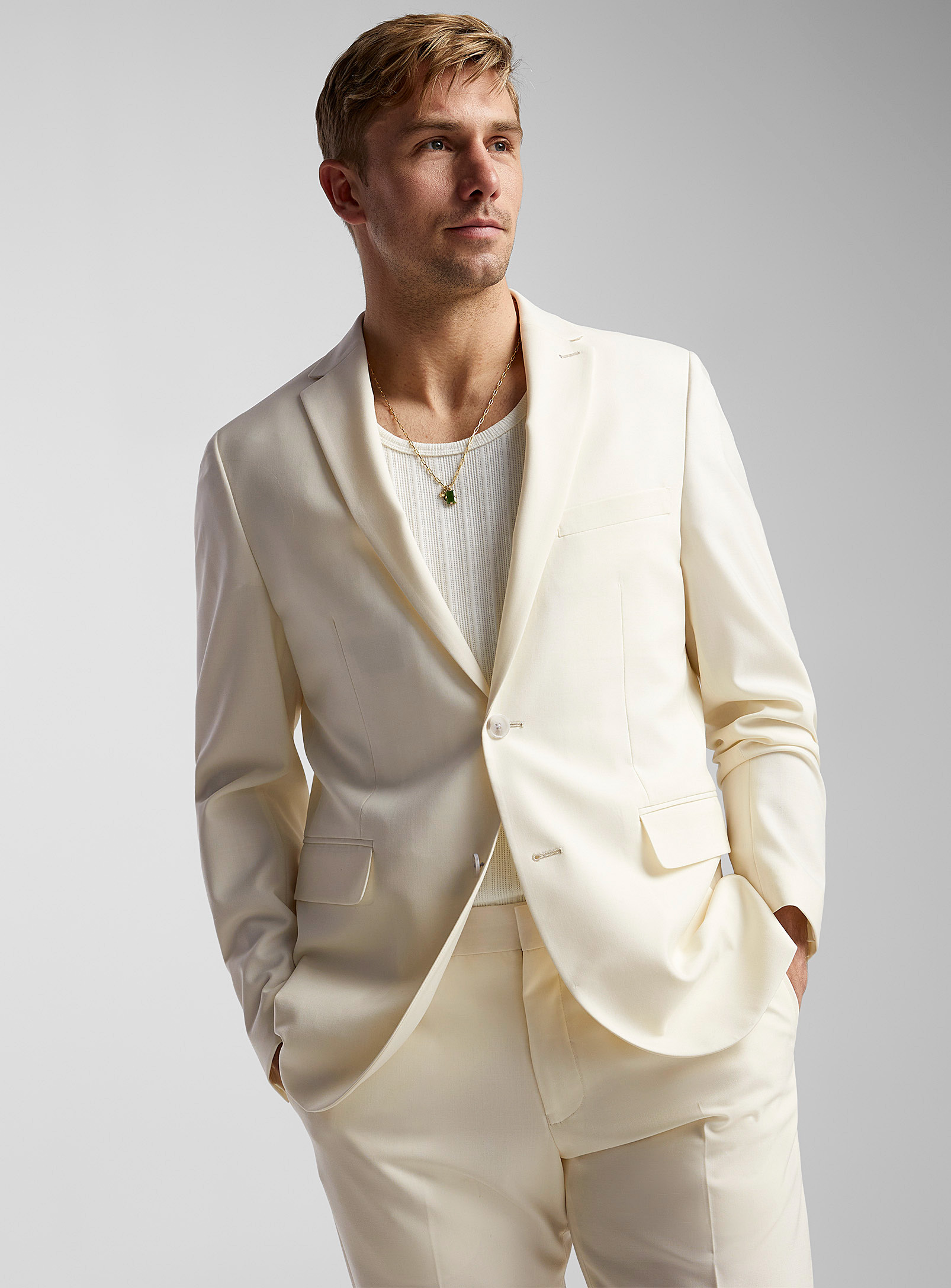 Matinique Washable George Jacket In Ivory White