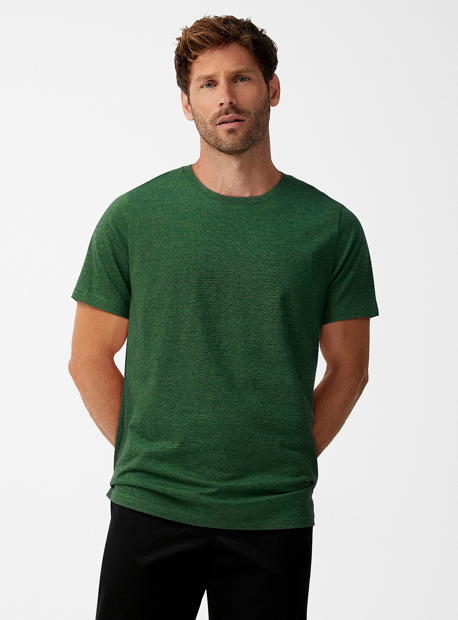 Matinique Optical Stripe T-shirt In Green