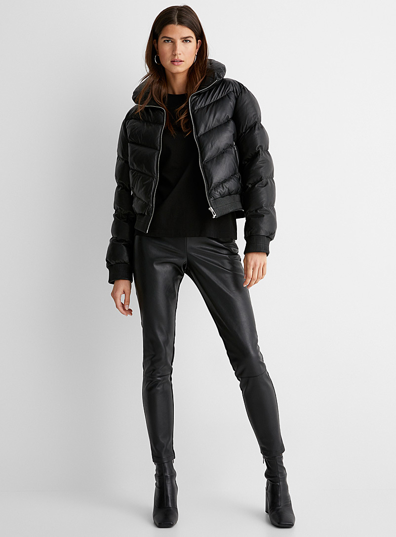Contemporaine Black Faux-leather front legging for women