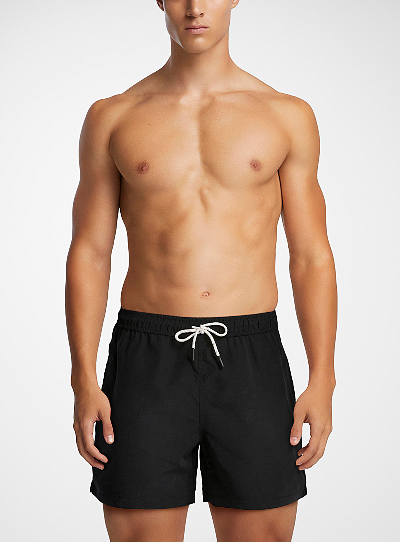 I.FIV5 Black Peachskin recycled fibre swim short for men