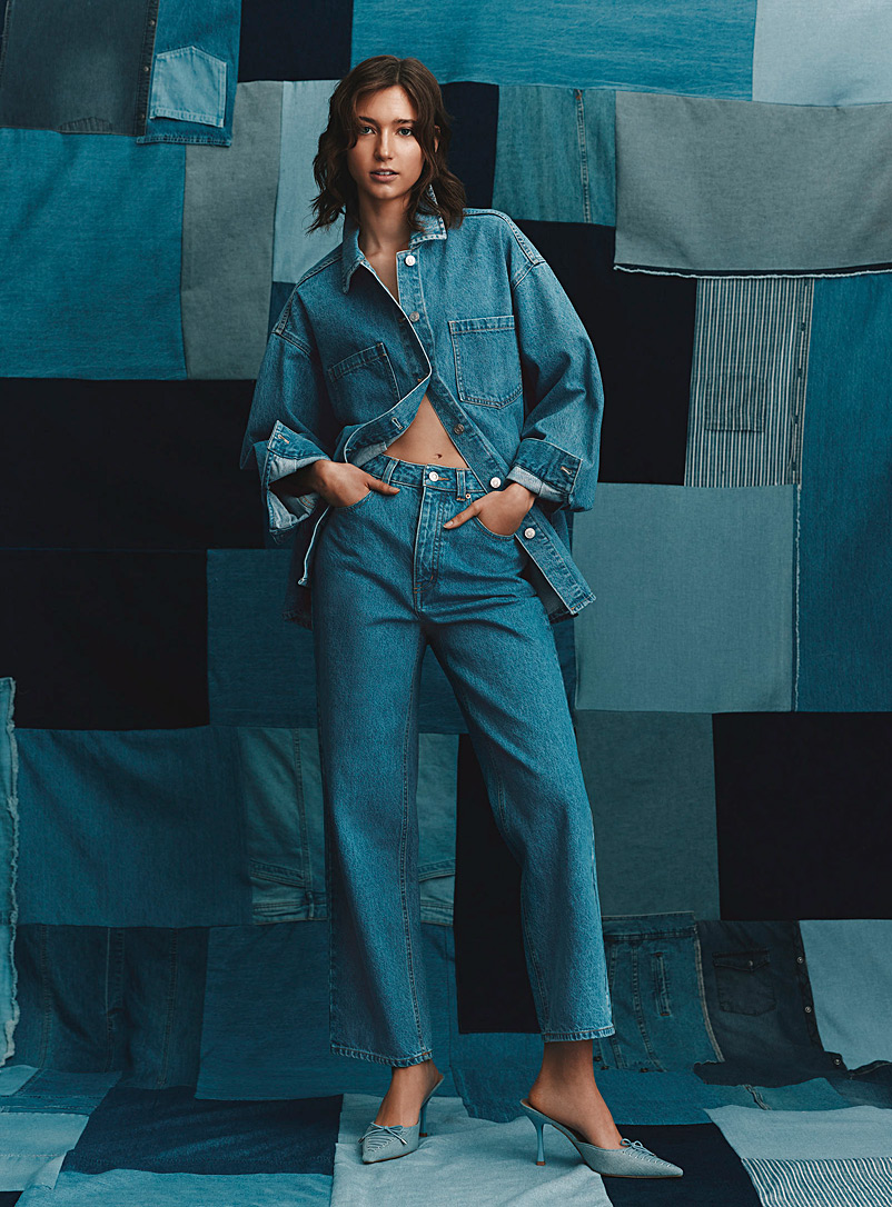 Jeans Boyfriend Y2K pour femme, ample, avec taille haute et jambe droite, large, ventre nu, tendance pour femme, coupe boycut, jean classique, B bleu foncé., S Jeans Boyfriend Y2K pour femme, ample, avec taille haute et jambe droite, large, ventre nu, tendance pour femme, coupe boycut, jean classique, B bleu foncé., S