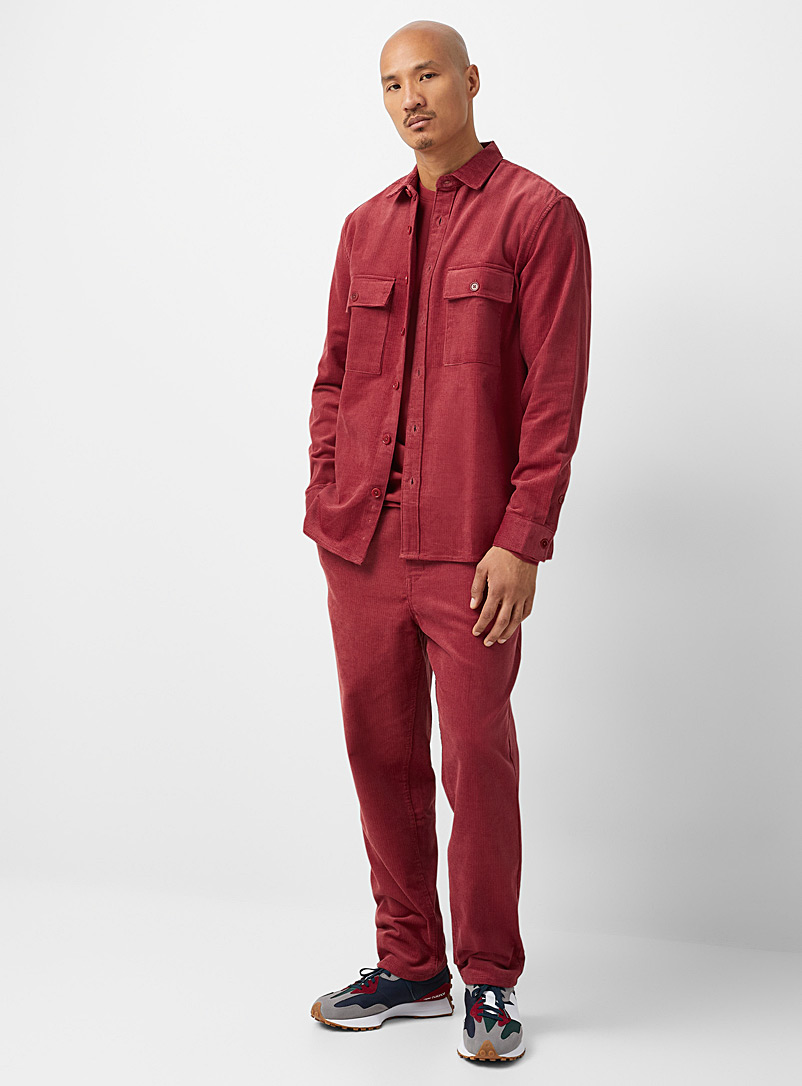 Le 31 Red Crosscut corduroy pant Seoul fit - Tapered for men