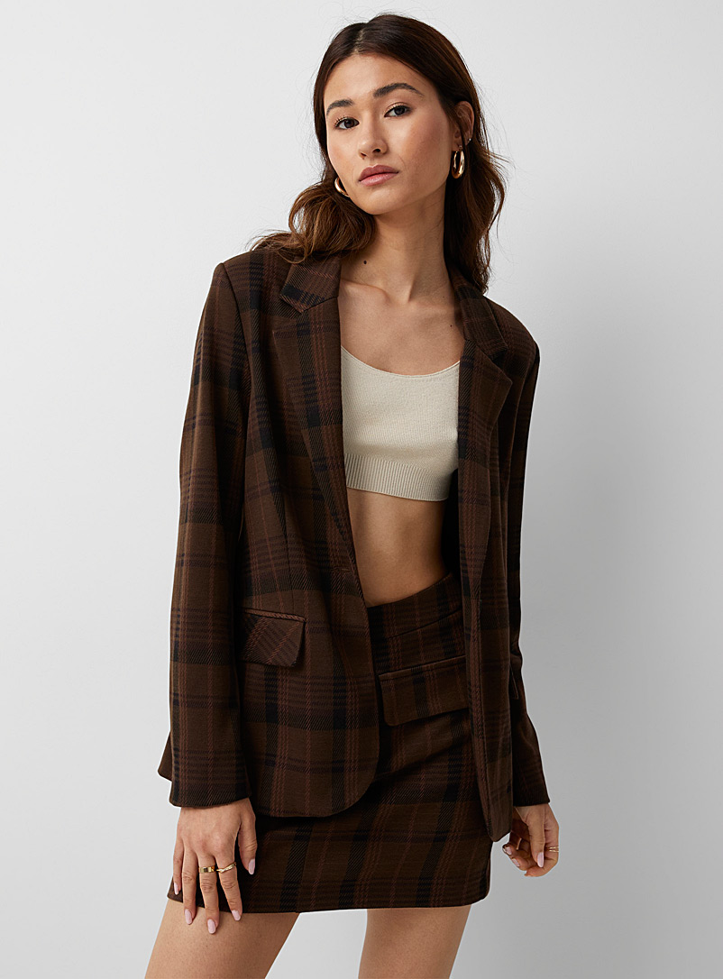 Icône Brown  Soft flap pockets jacket for women