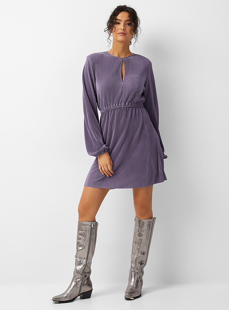 Icône Lilacs Slit-collar pleated dress for women