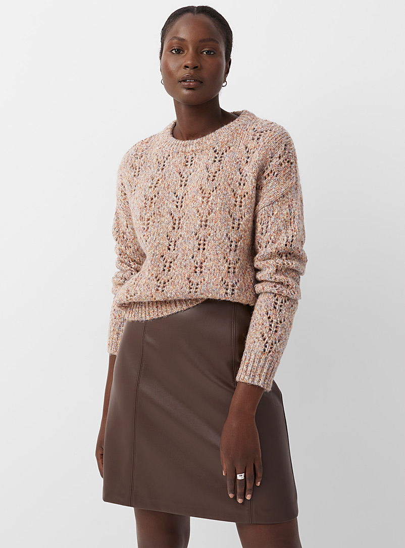 Contemporaine Brown Faux-leather short skirt for women