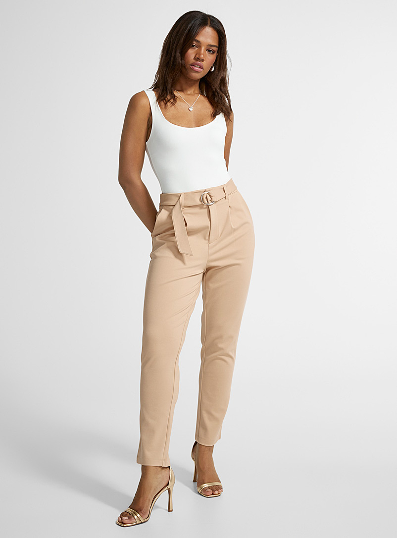 Stretch High Waisted Tapered Pants