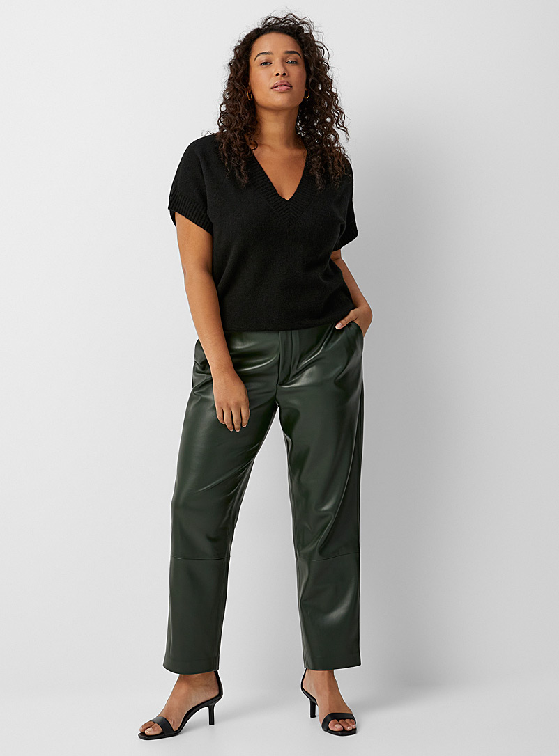 Straight faux-leather pant | Contemporaine | Shop Women%u2019s Straight ...