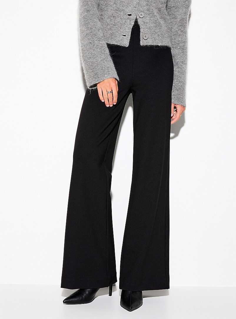 Ic&ocirc;ne: Le pantalon large point de Rome Brun noisette pour femme