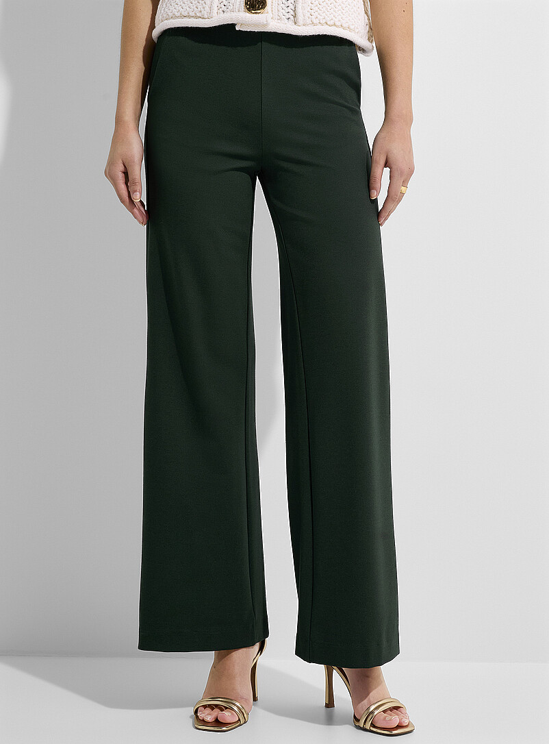 Ic&ocirc;ne: Le pantalon large point de Rome Brun noisette pour femme