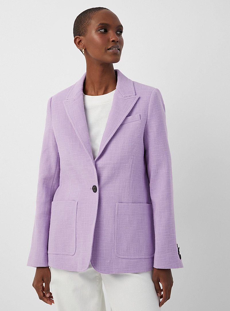 Contemporaine Lilacs Colourful tweed cinched blazer for women