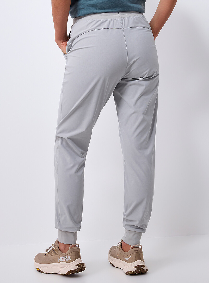 I.FIV5 Navy/Midnight Blue Stretch canvas joggers for women