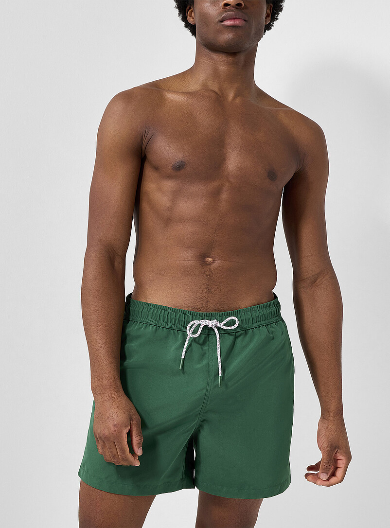 Simons Mossy Green Solid-coloured swim short for men