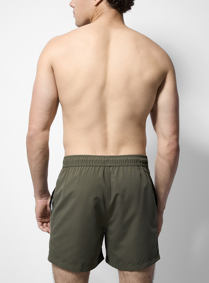 Simons Mossy Green Solid-coloured swim short for men