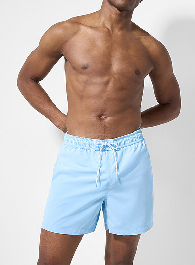 Simons Patterned Blue Solid-coloured swim short for men
