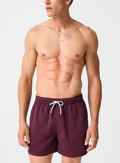 Simons Raspberry/Cherry Red Solid-coloured swim short for men