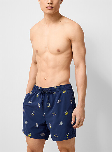 Simons Pine/Bottle Green Vacation embroidery swim short for men