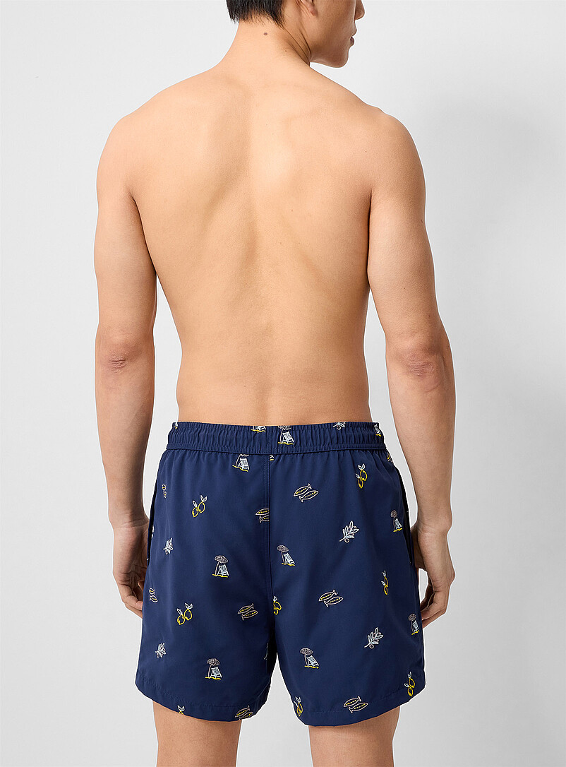 Simons Pine/Bottle Green Vacation embroidery swim short for men