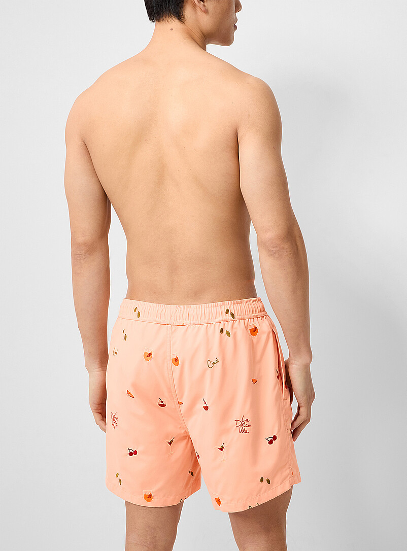 Simons: Le maillot short broderies de vacances Vert bouteille - Sapin pour homme