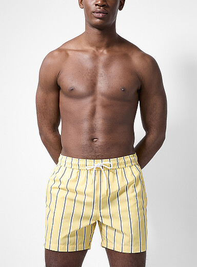 Simons Lemon/Canary Yellow Nautical stripe swim short for men