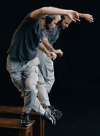 I.FIV5: Le jogger cargo toile extensible Gris clair pour homme