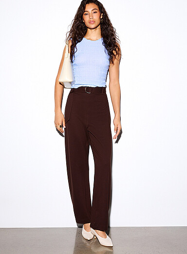 Le pantalon ballon ceintur&eacute; jersey dense