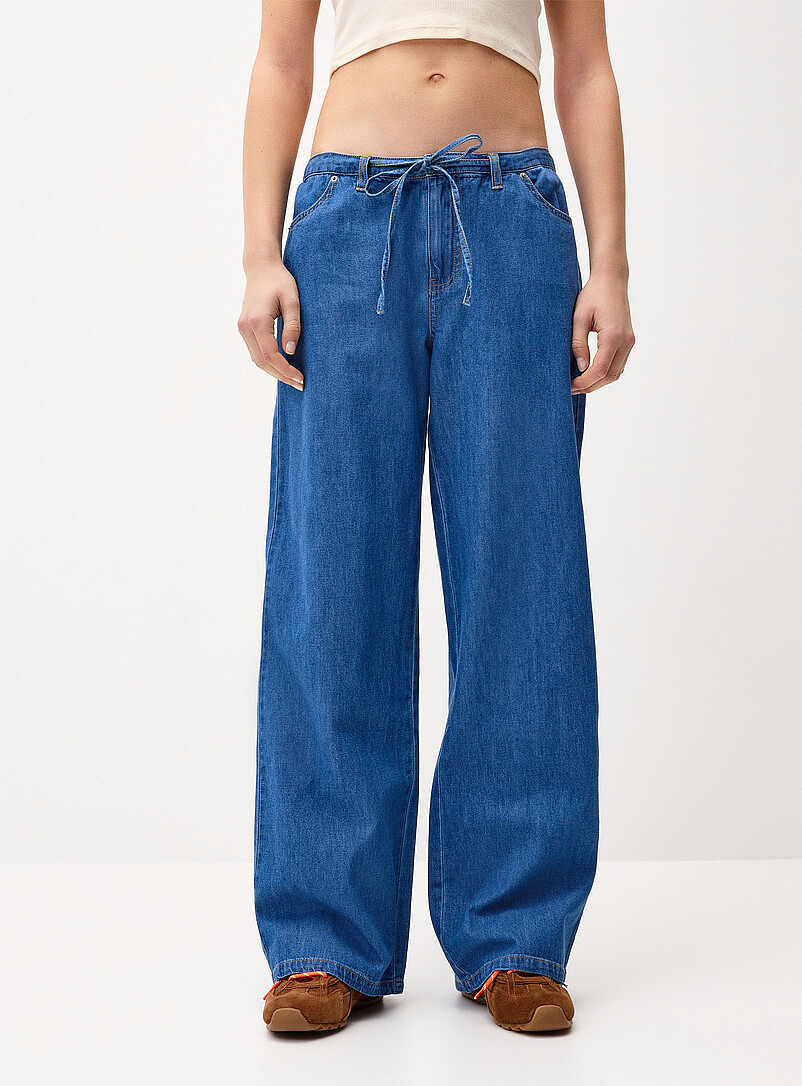 Twik Royal/Sapphire Blue Drawcord-waist wide-leg jean for women
