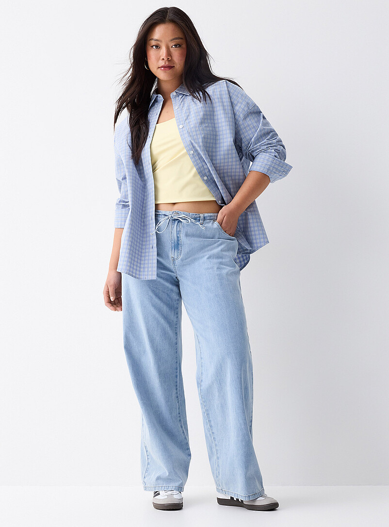Twik Royal/Sapphire Blue Drawcord-waist wide-leg jean for women