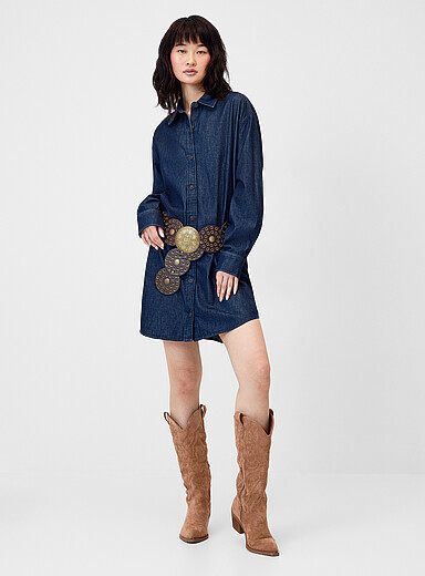 Supple denim shirtdress
