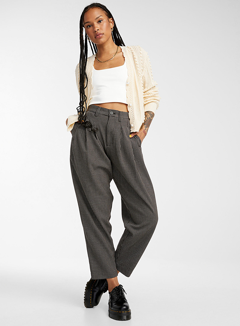 Check pleated balloon pant | Twik 