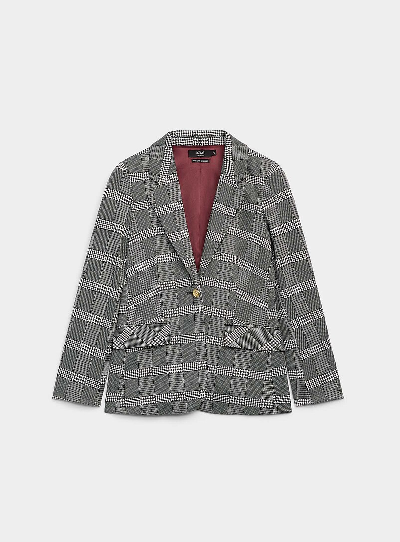 Cinched Waist Loose Jacquard Knit Blazer