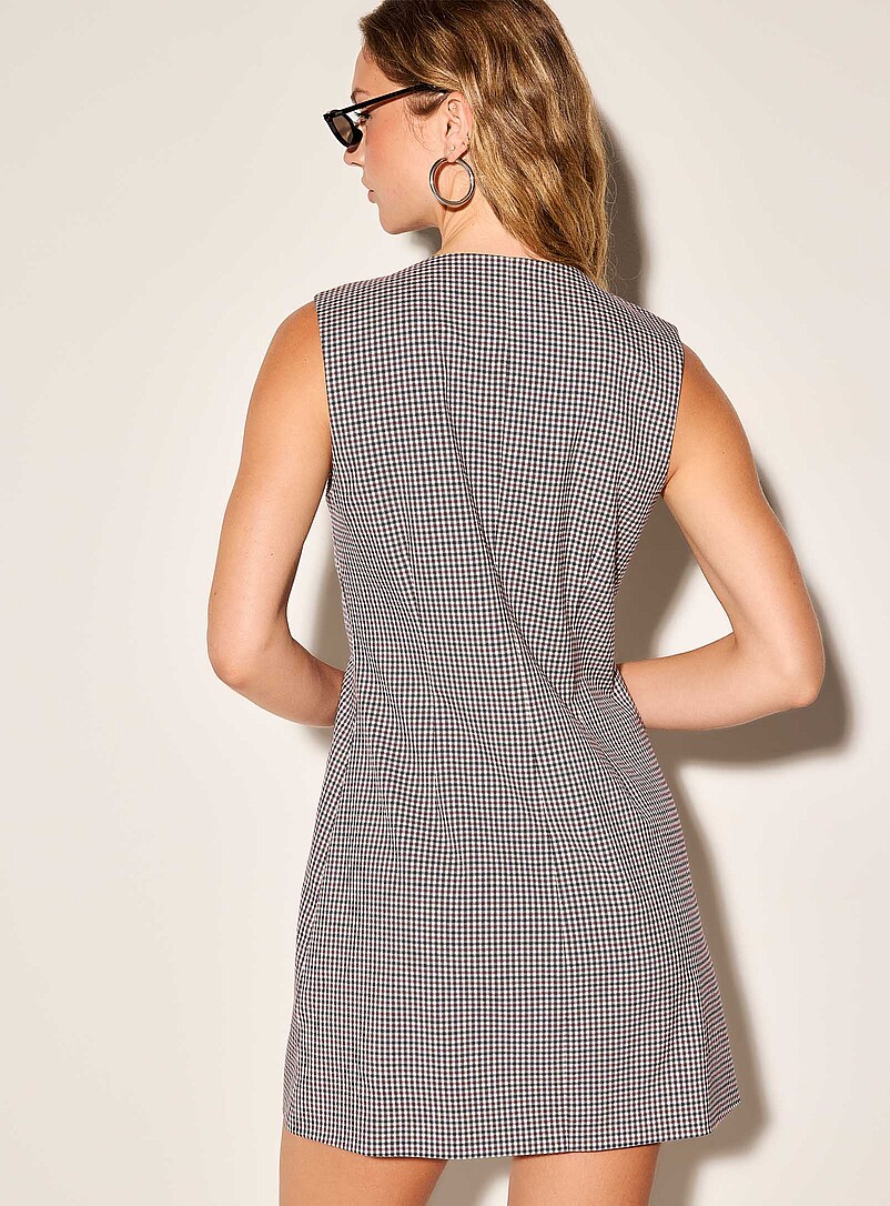 Checked button-front minidress product image 3
