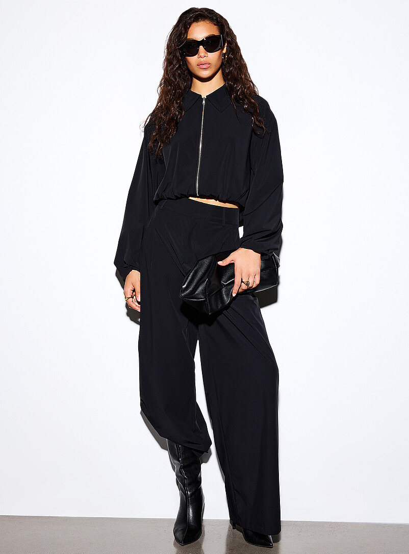 Pleated-waist stretch cropped jacket product image 2
