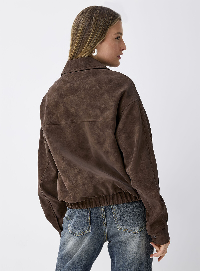 Oversized suede-finish jacket product image 3