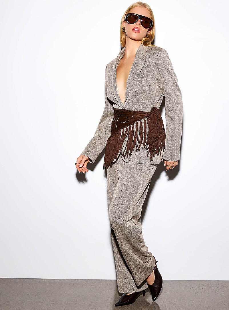 Thick knit straight-leg pant product image (primary)