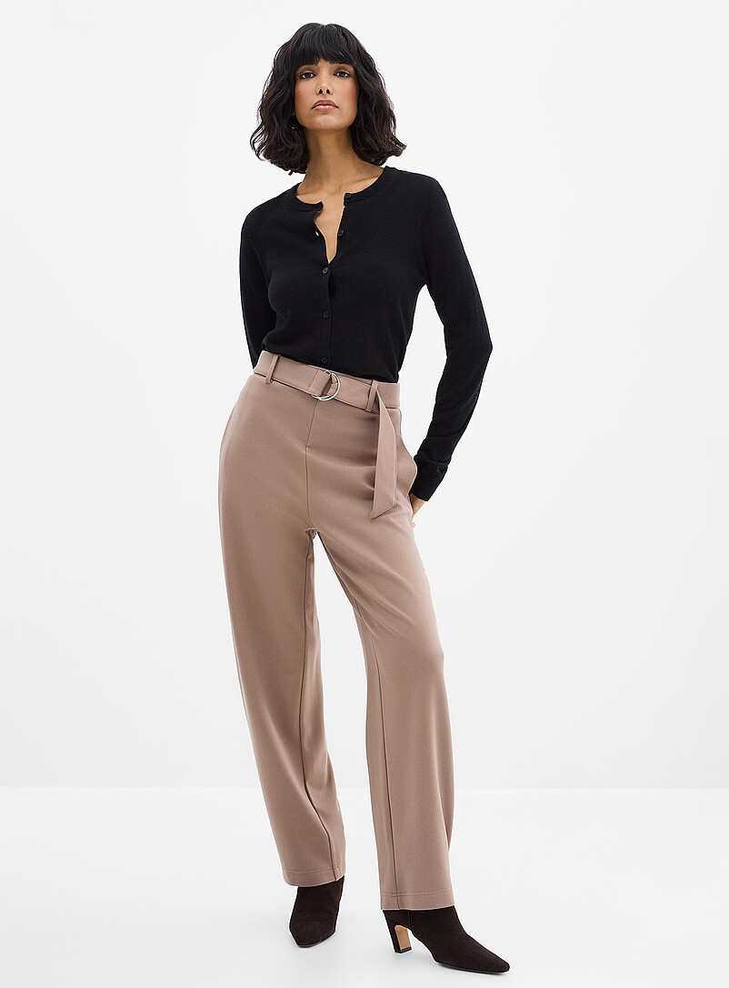 Thick Jersey Belted Barrel Pant