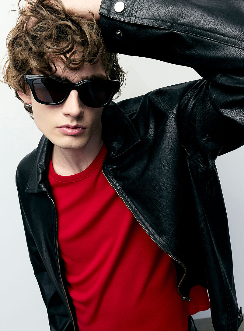 Textured faux-leather jacket product image 2