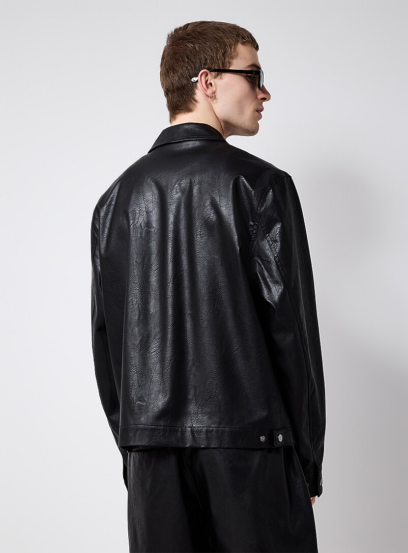 Textured faux-leather jacket product image 3